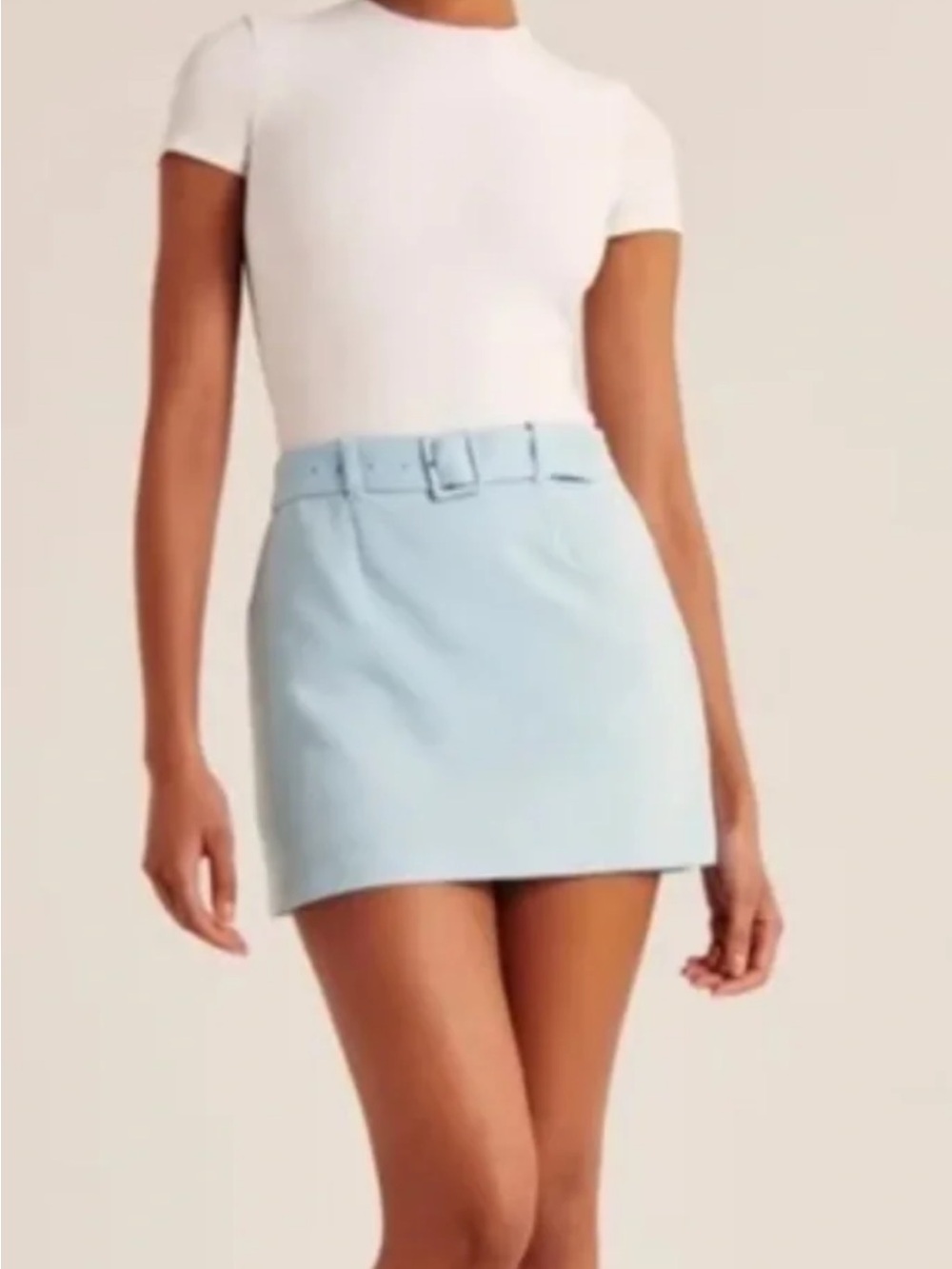 Abercrombie & Fitch Light Blue Belted Mini Skort